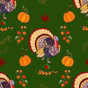 Fat Quarter Autumn Gobble Gobble Green