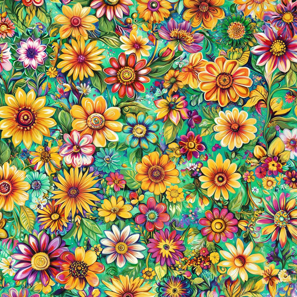 Groovy Garden Fabric - Caribbean - By the yard