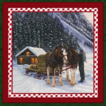 Holiday Horse Pillow Fabric Panel