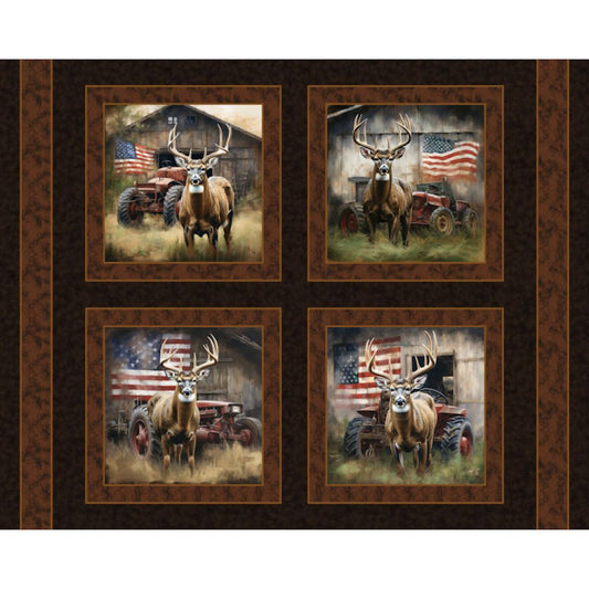 Homestead Bucks Pillow Fabric Panel