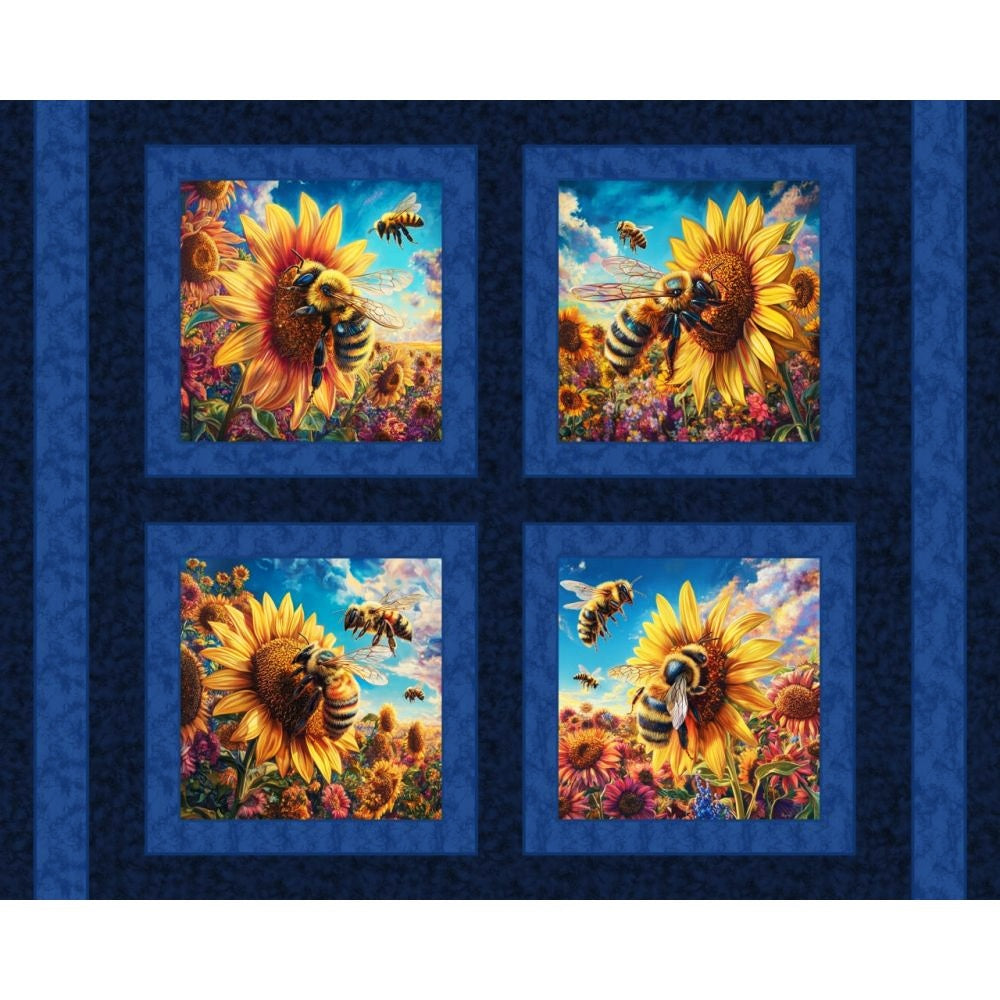 Honey Bee Pillow Fabric Panel