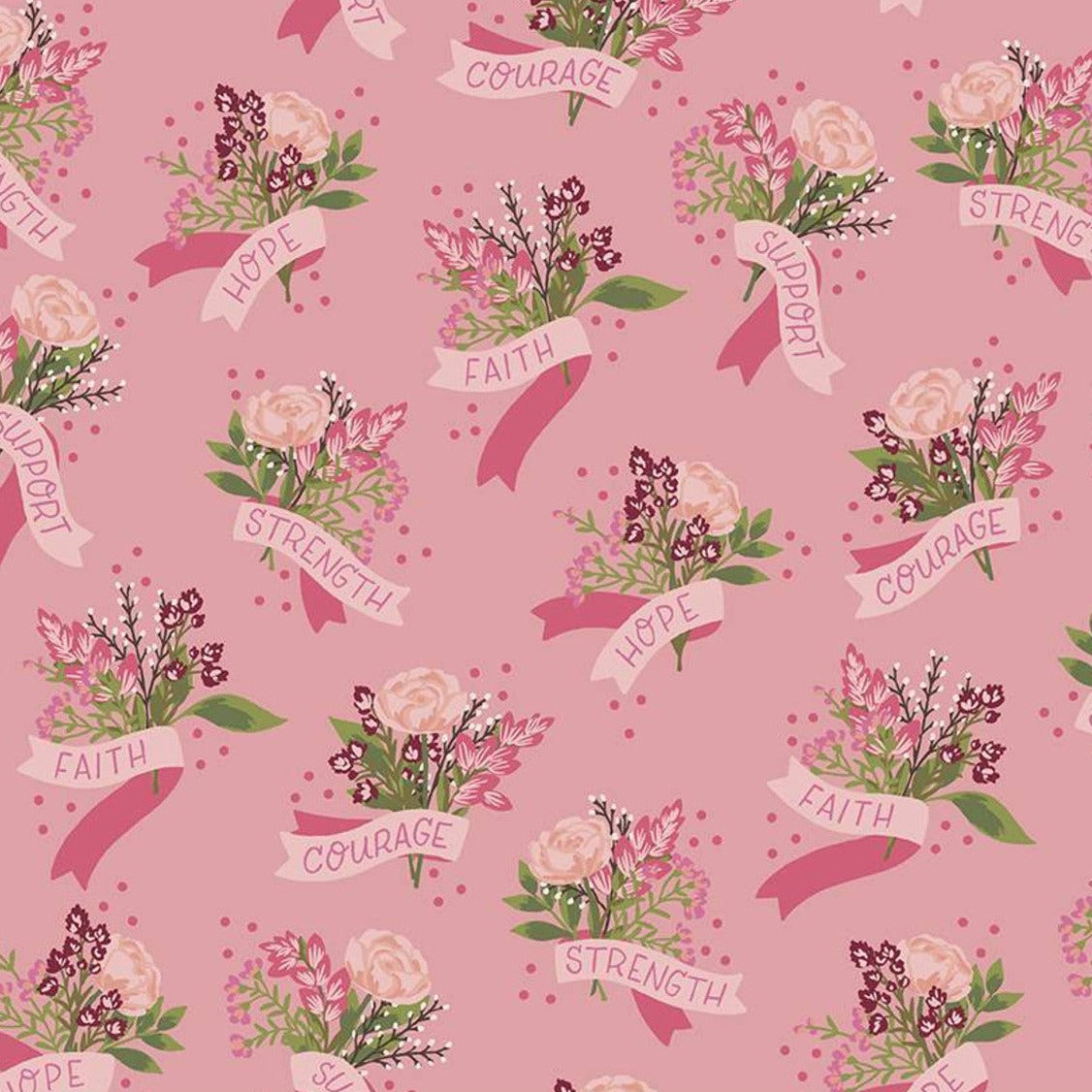 Hope in Bloom Main Pink Fabric - By the yard