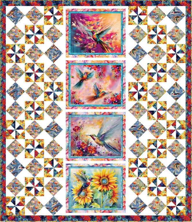 Free Hummingbird Bouquet Quilt Pattern