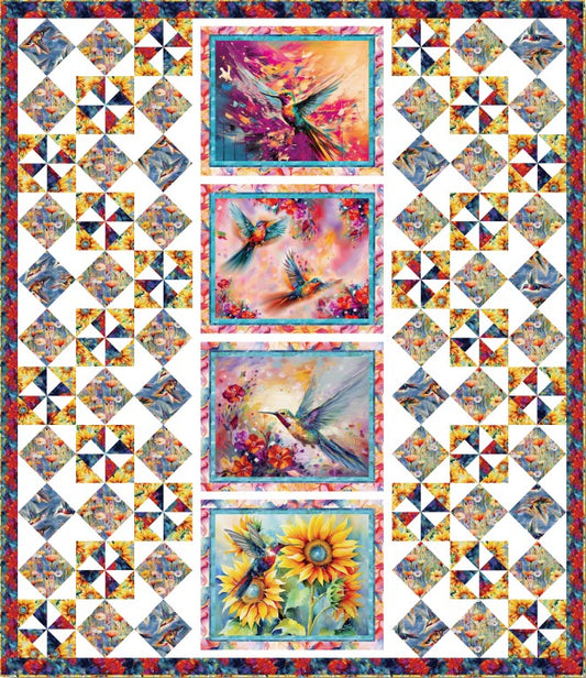 Free Hummingbird Bouquet Quilt Pattern