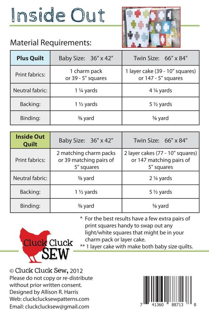 Cluck Cluck Sew Inside Out Quilt Pattern