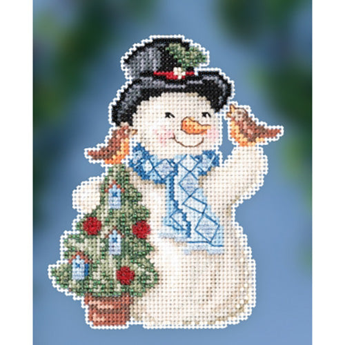 Mill Hill JS202012 Jim Shore Feathered Friends Snowman Cross Stitch Kit