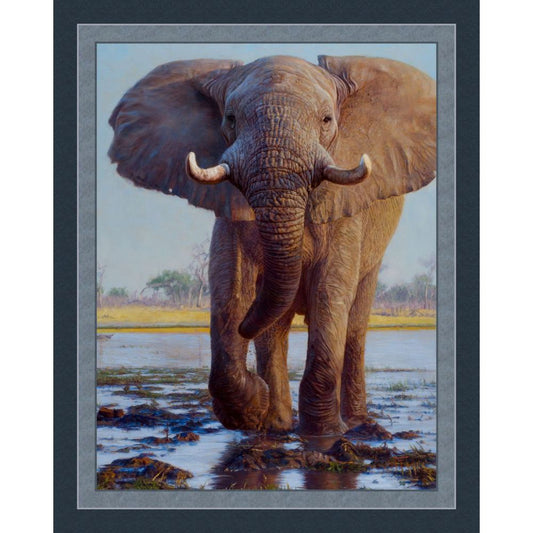Kiongozi Elephant Fabric Panel