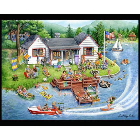 Lake House Fabric Panel