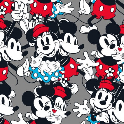 Disney Mickey & Minnie Vintage Love Packed Fabric - By the yard