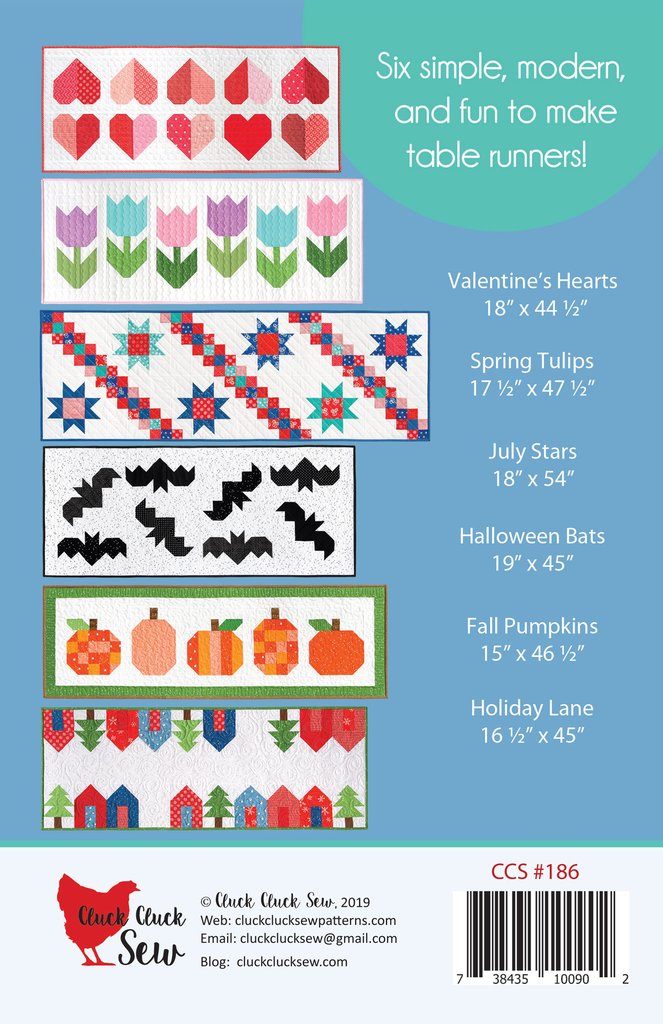 Cluck Cluck Sew Modern Holiday Table Runners Quilt Pattern