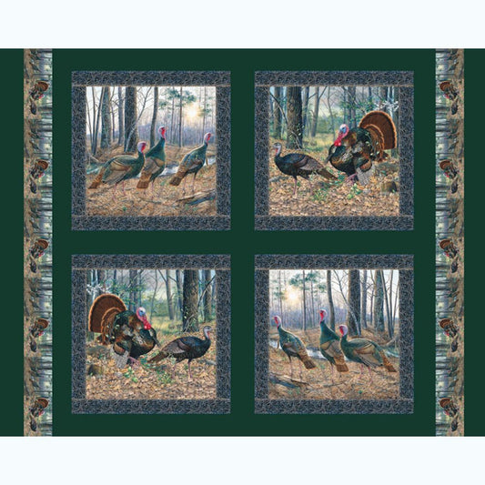Morning Gobblers Pillow Fabric Panel