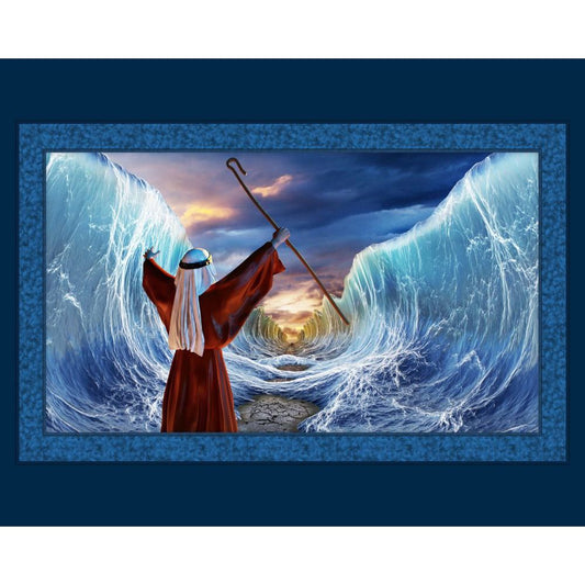 Moses Parts The Sea Fabric Panel