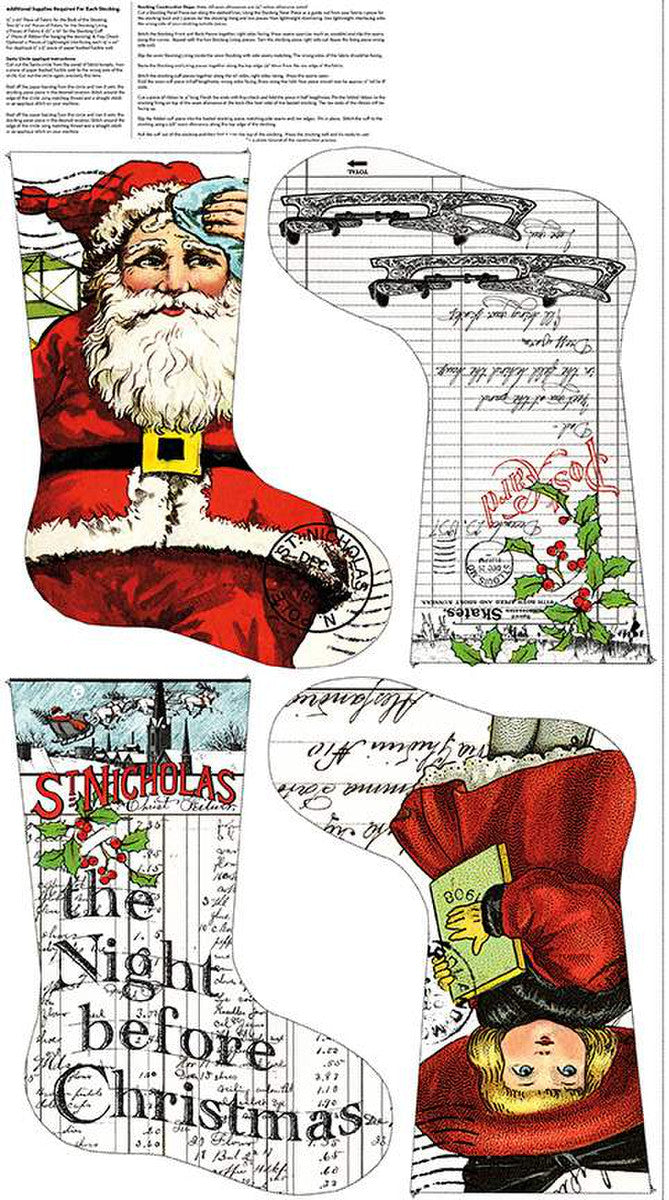 Nicholas Stocking Fabric Panel
