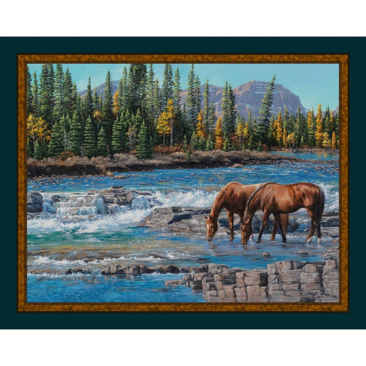 On The Rocks Horse Fabric Panel
