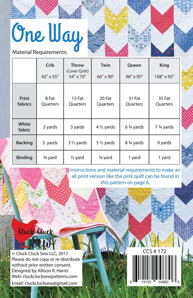 Cluck Cluck Sew One Way Quilt Pattern