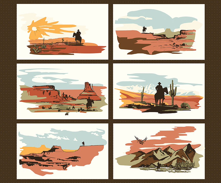 Go West with John Wayne Fabric Panel