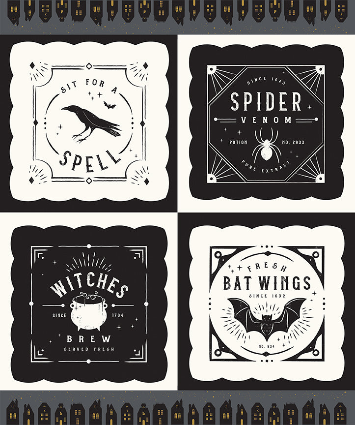 Sophisticated Halloween Pillow Fabric Panel