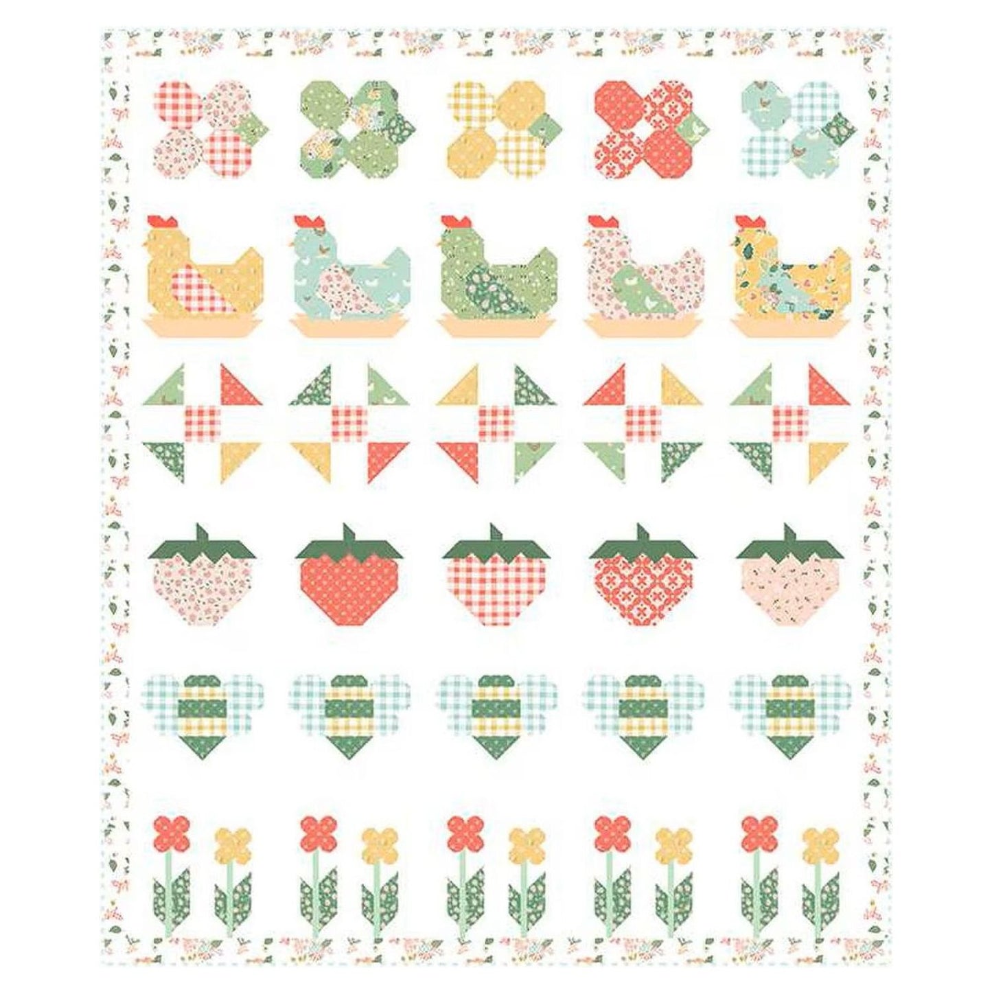 Burlap and Blossom Clover Farm Row Quilt Pattern