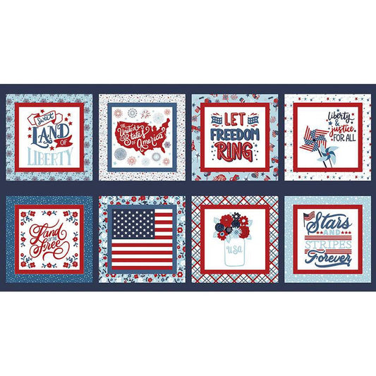 Stars and Stripes Forever Fabric Panel 24"