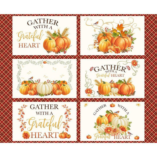Gather with a Grateful Heart Placemat Fabric Panel