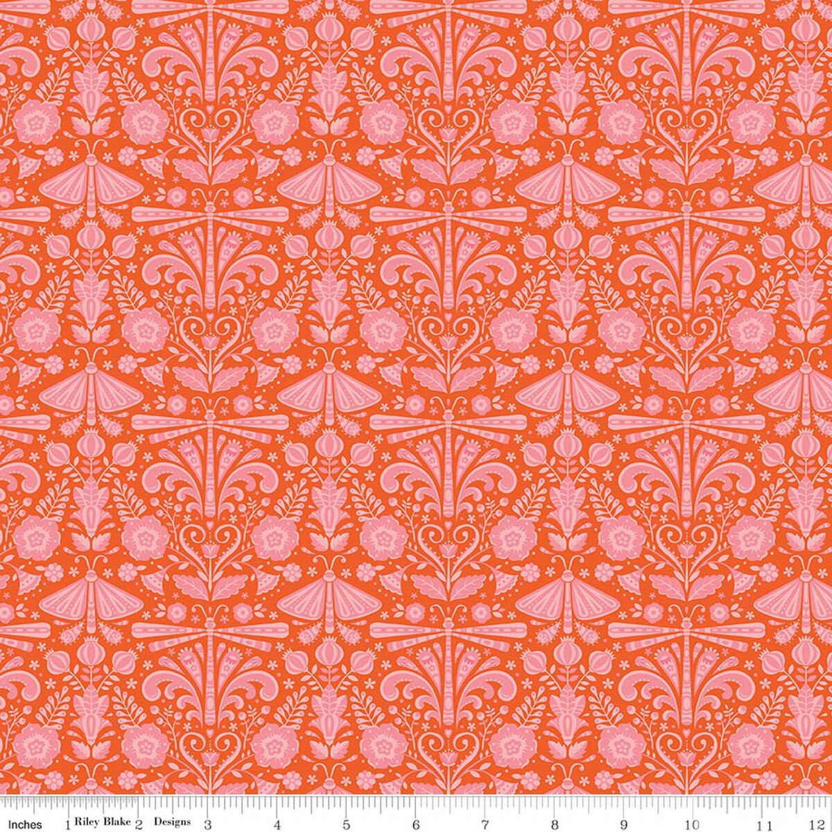Peach Cobbler Field Study Orange Fabric - By the yard