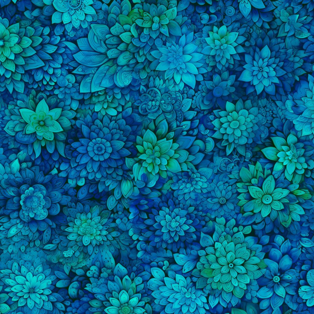 Petal Party Fabric - Neptune - By the yard