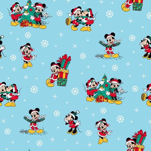Mickey & Minnie Christmas Tree Fabric- By the yard