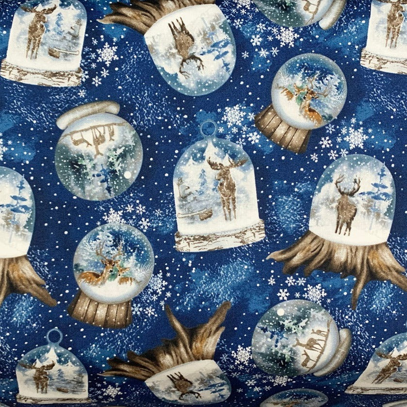 Cold Winter Morning Snow Globe Toss Fabric - By the yard
