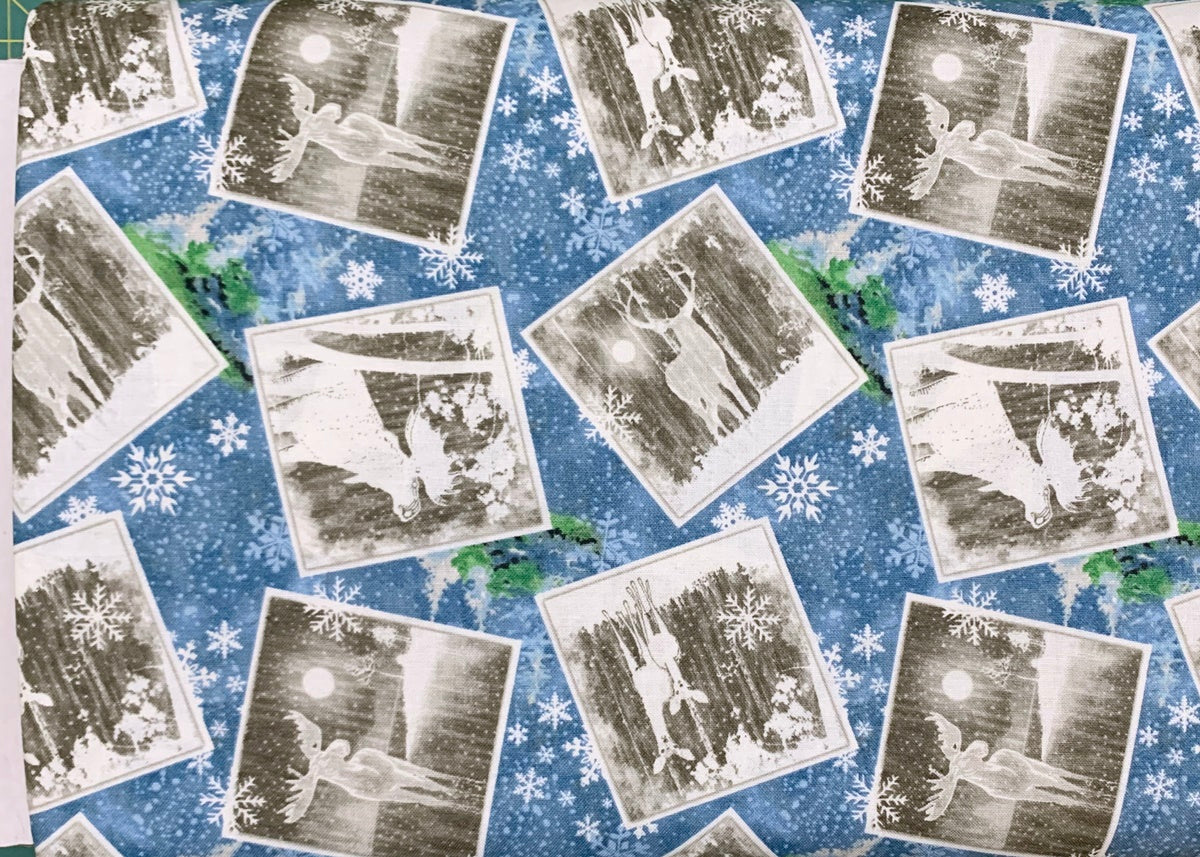 Cold Winter Morning Patch Toss Fabric - By the yard