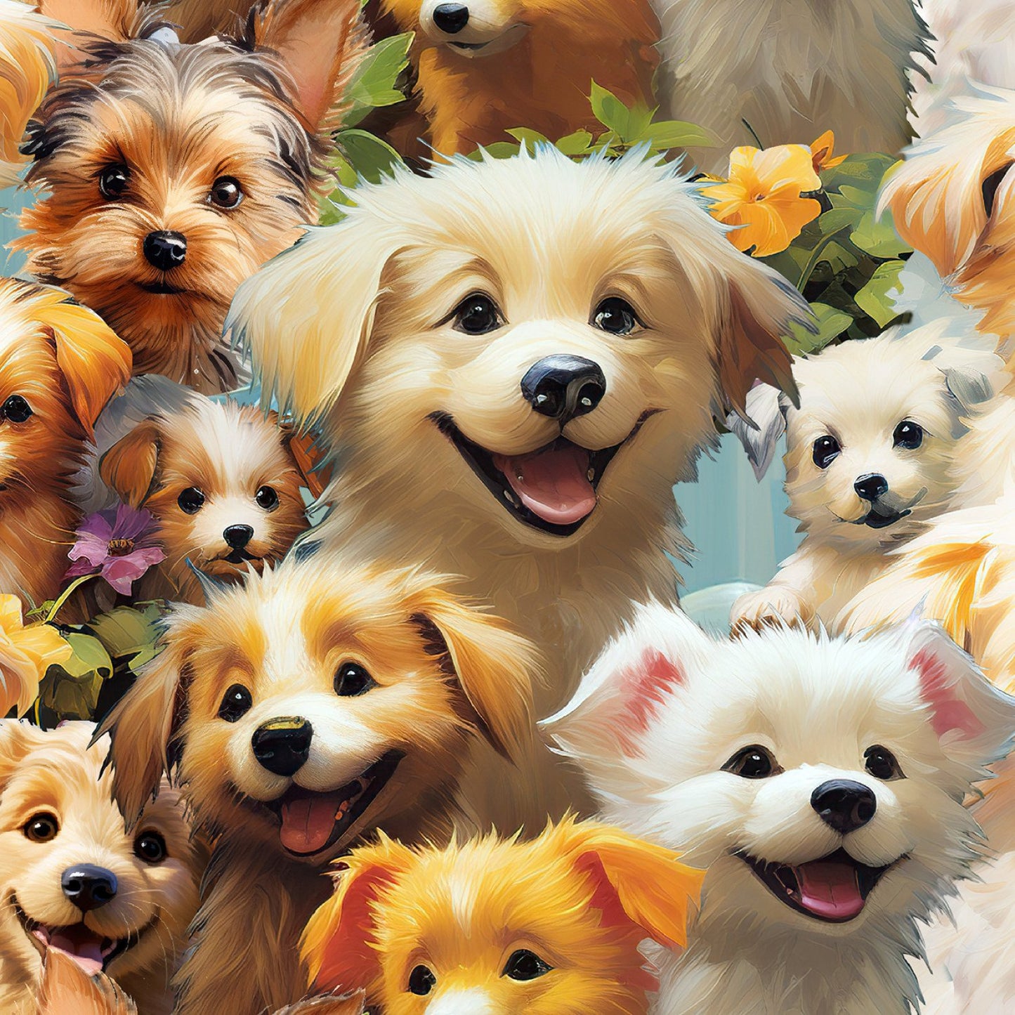 Fur-Ever Friends Playful Pups Fabric - By the yard