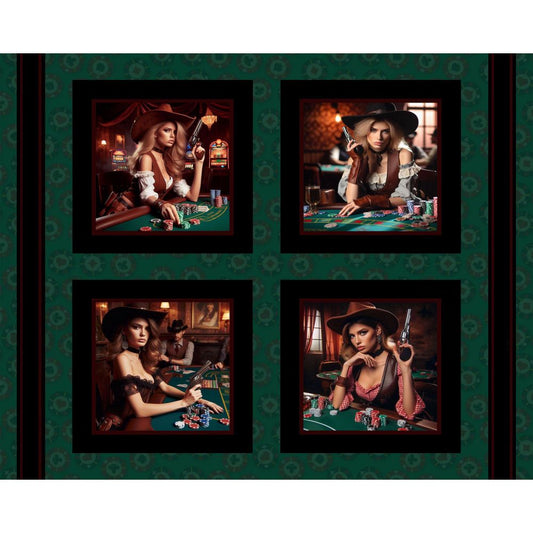 Poker Heist Pillow Fabric Panel