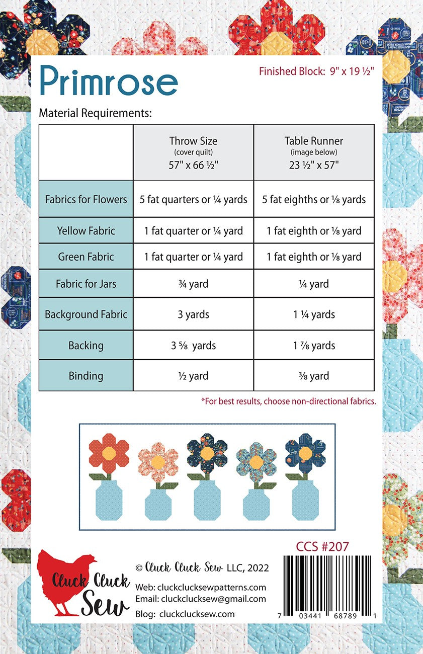 Cluck Cluck Sew Primrose Quilt Pattern