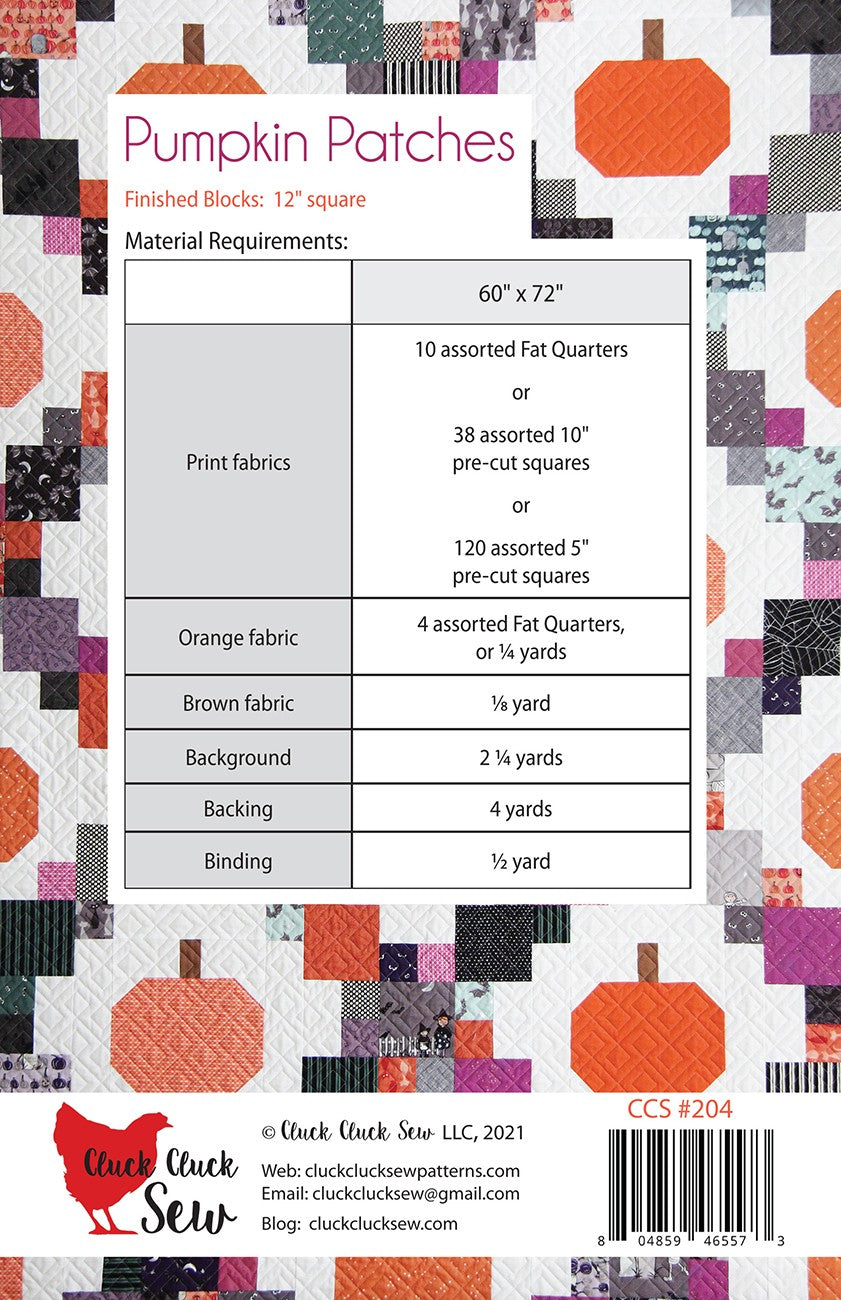 Cluck Cluck Sew Pumpkin Patches Quilt Pattern