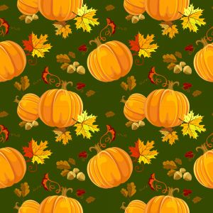 Fat Quarter Autumn Pumpkin Spice Green