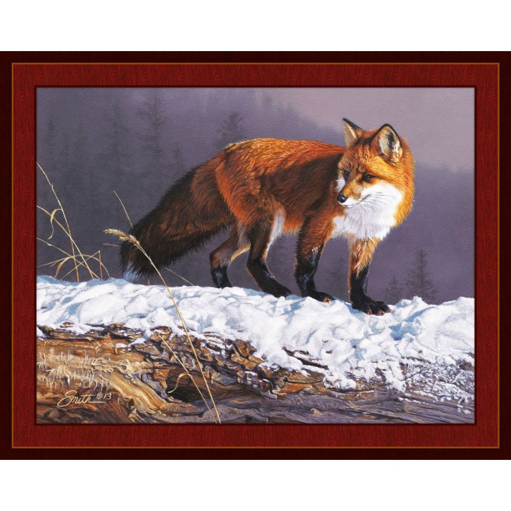 Red Rhapsody Fox Fabric Panel