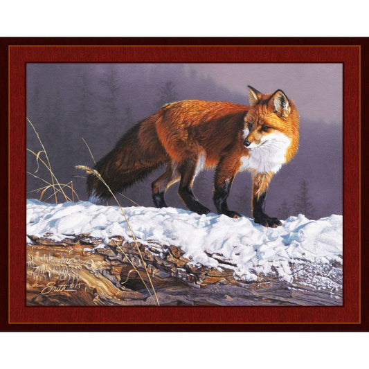 Red Rhapsody Fox Fabric Panel