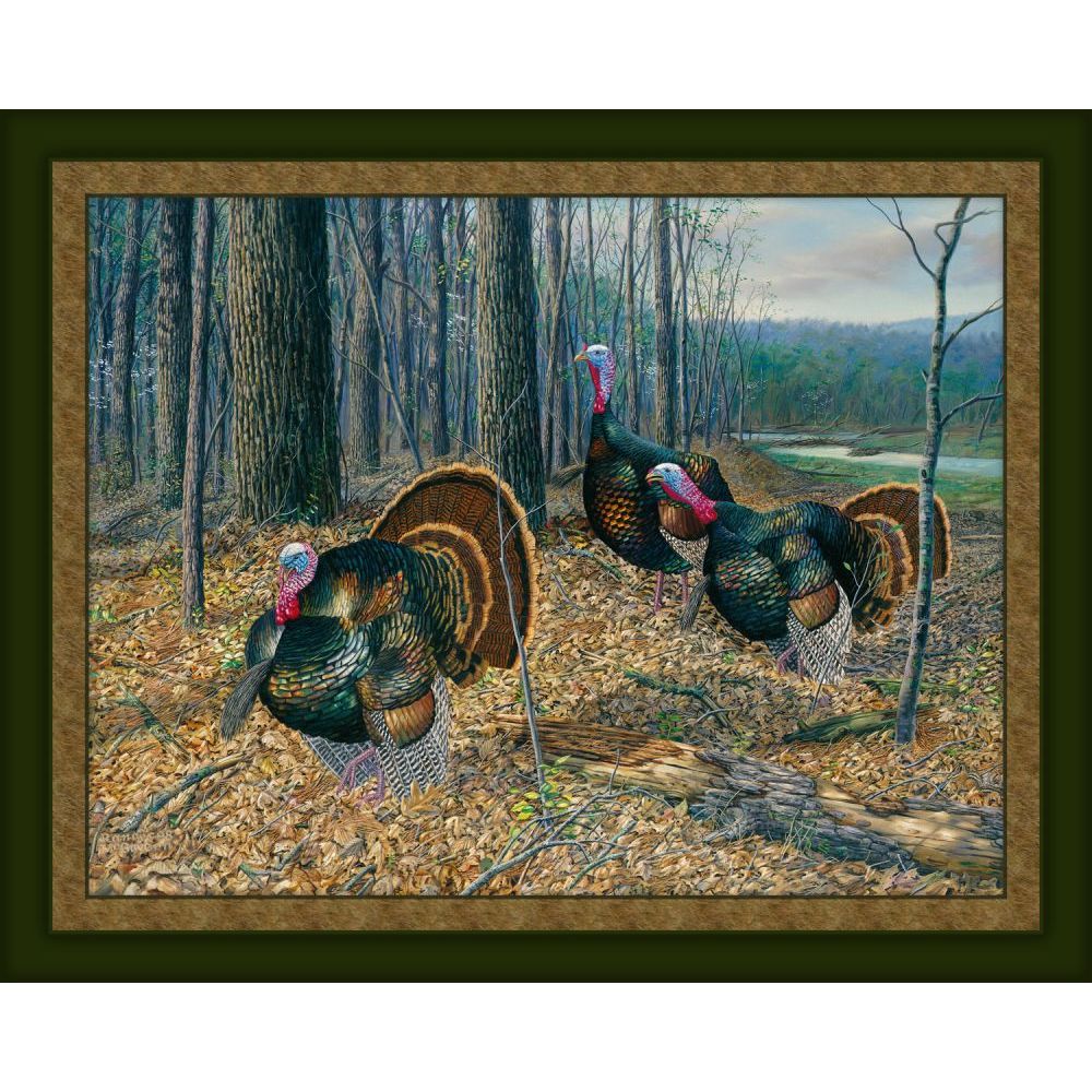 Riding The Cattails Turkey Fabric Panel