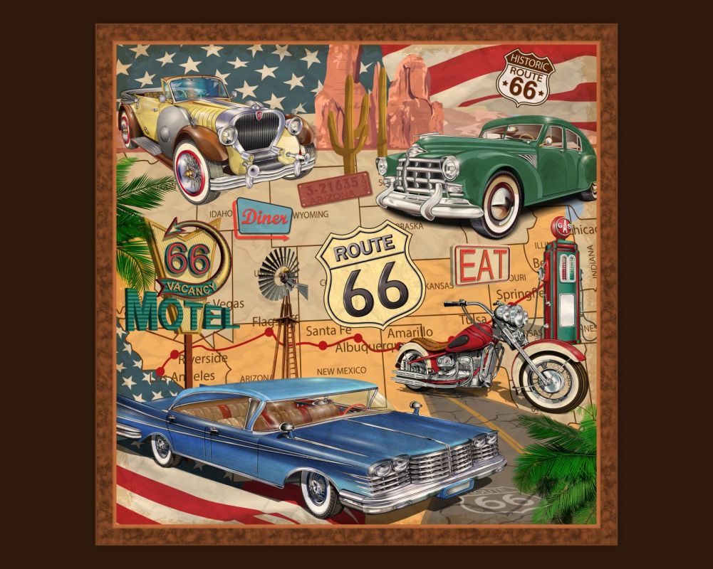 Route 66 Fabric Panel