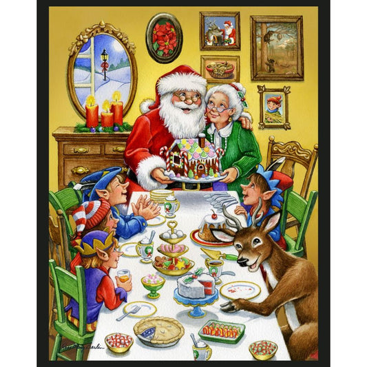 Santa's Table Fabric Panel