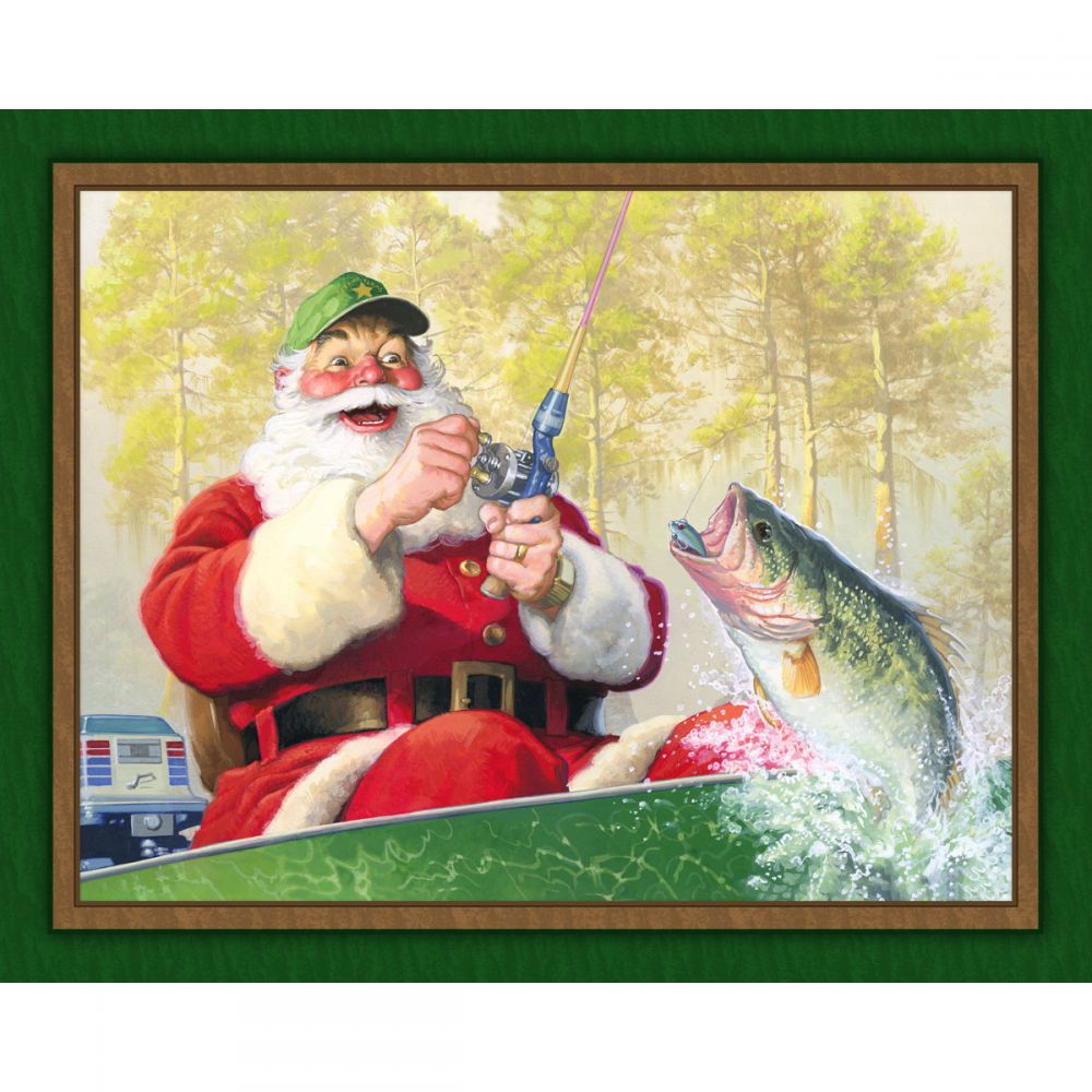 Santa's Trophy Fabric Panel