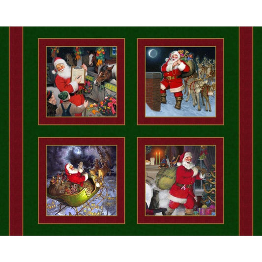 Santa's Journey Pillow Fabric Panel