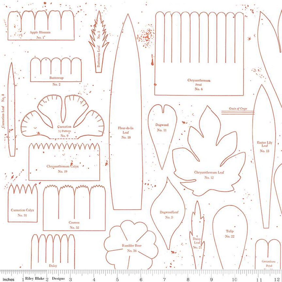 Sewing Seeds III Posie Patterns Red Fabric - By the yard