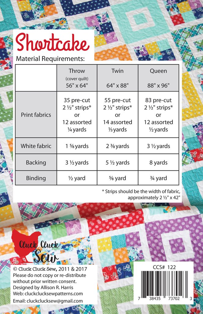 Cluck Cluck Sew Shortcake Quilt Pattern