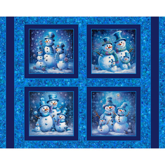 Snowman Smiles Pillow Fabric Panel