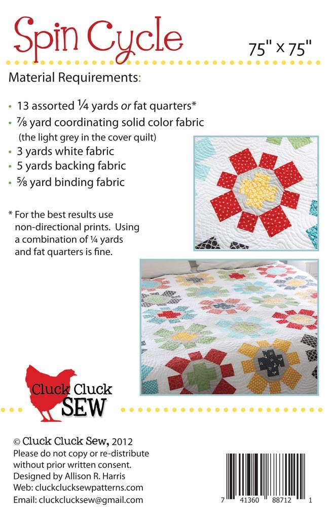 Cluck Cluck Sew Spin Cycle Quilt Pattern