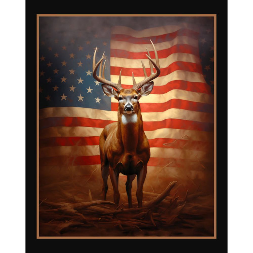 Standing Proud Deer Fabric Panel