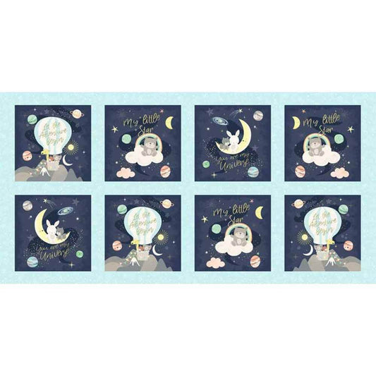 Star Bright Block Navy Panel 24" Cyndi Hershey