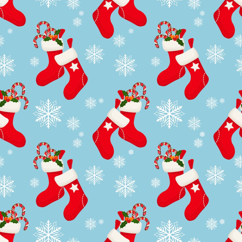 Fat Quarter Christmas Stockings Blue