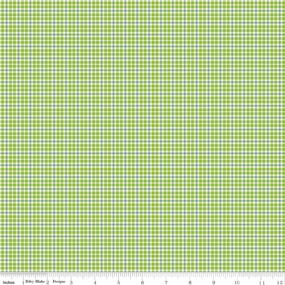 Summer's in Town Plaid Green Fabric - By the yard