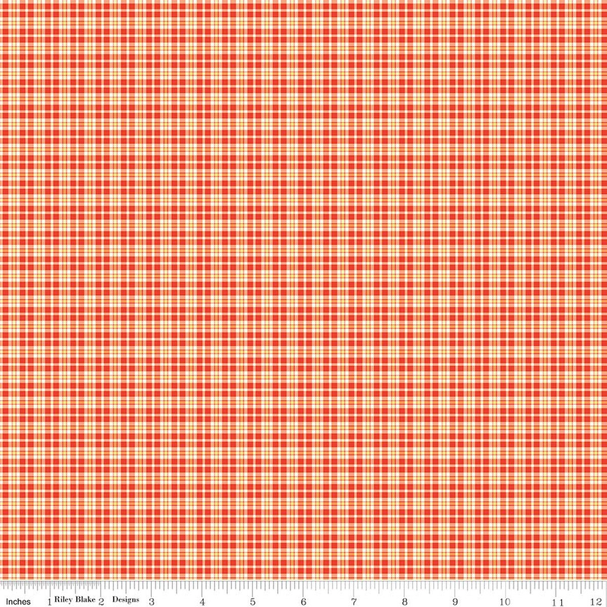 Summer's in Town Plaid Red Fabric - By the yard